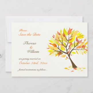 Guardar la Fecha Tarjeta Plana de Árbol Tema de Ot