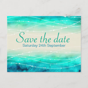Guardar la fecha tarjeta postal de boda mares bril