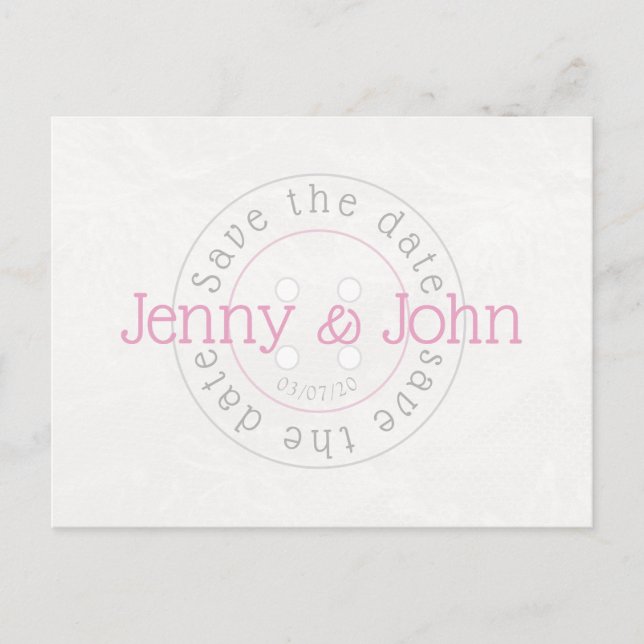 Guardar la fecha tarjeta postal de botón de coser  (Anverso)