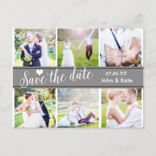 GUARDAR LA FECHA Tarjeta postal de fotos de boda g