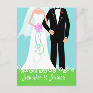 Guardar la fecha - Tarjeta postal de novia y novio