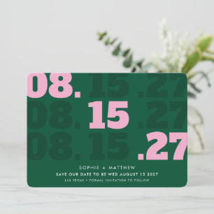 GUARDAR LA FECHA tipo moderno y grueso fecha verde
