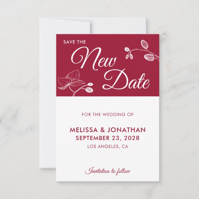 Guardar la floral de aplazamiento del boda de la n (Anverso)
