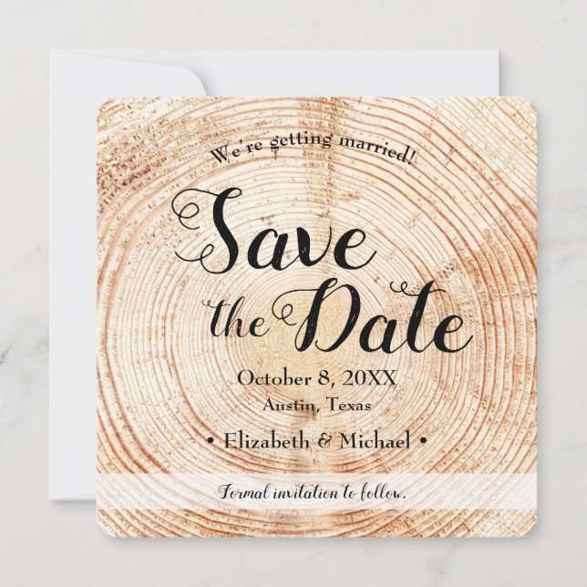 Guardar la foto de fecha Invitación boda rústico d (Anverso)