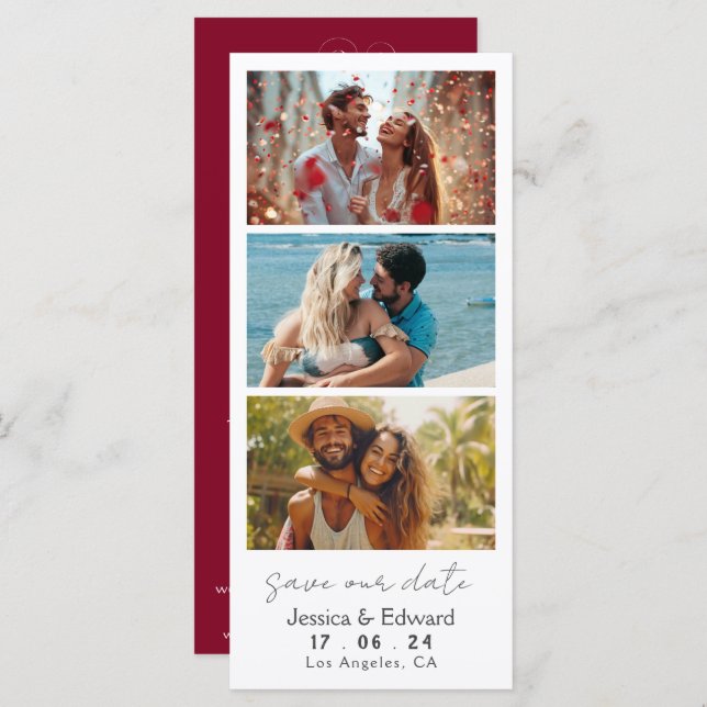 Guardar la foto del Booth Qr Code Red Burgundy (Anverso / Reverso)