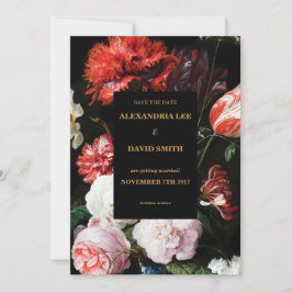 Guardar la invitación a la boda de fecha Floral ro