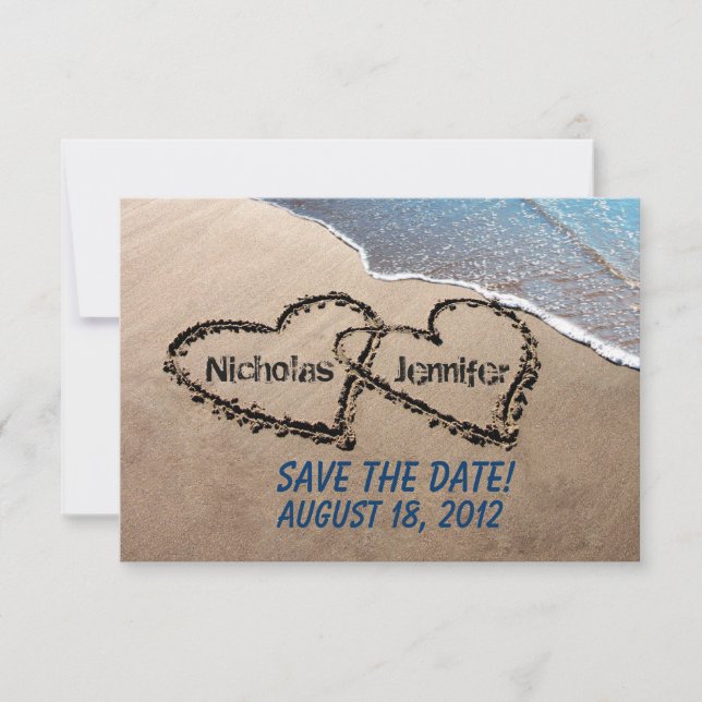 Guardar La Invitación A La Boda De Sand Beach (Anverso)