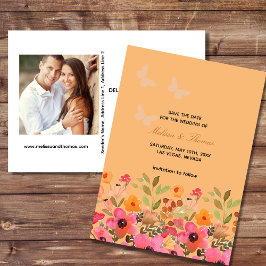 Guardar La Invitación A La Foto De Fecha Flores De