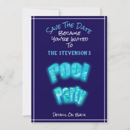 Guardar La Invitación Azul De Cumpleaños Del Fiest