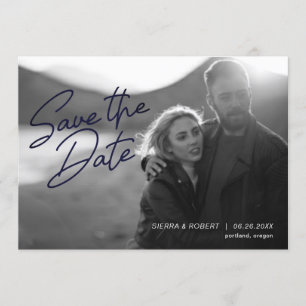 Guardar la Invitación Boda de script suave de fech