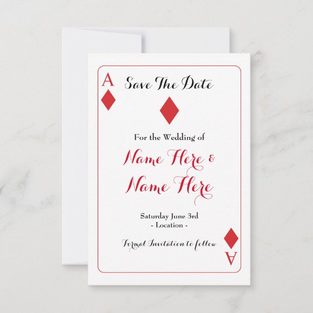 Guardar La Invitación De Boda De Diamantes De Fech (Anverso)