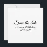 Guardar la Invitación de Boda de texto Fecha, pers<br><div class="desc">Guardar la tarjeta de Invitación de Boda blanco negro con texto personalizar</div>