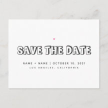 Guardar la Invitación de Boda simple con fecha de