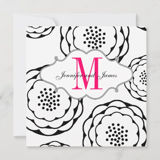 Guardar la invitación de casamiento rosado blanco  (Anverso)