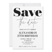 Guardar la invitación de fecha de 27 años Blanco n