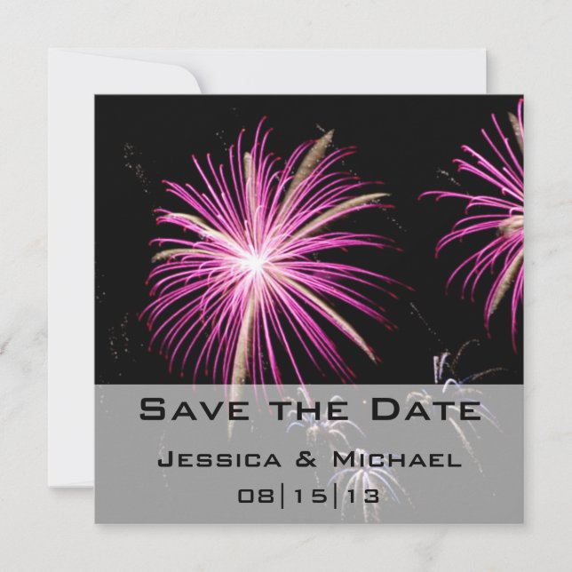 Guardar la Invitación de fecha de fuegos artificia (Anverso)