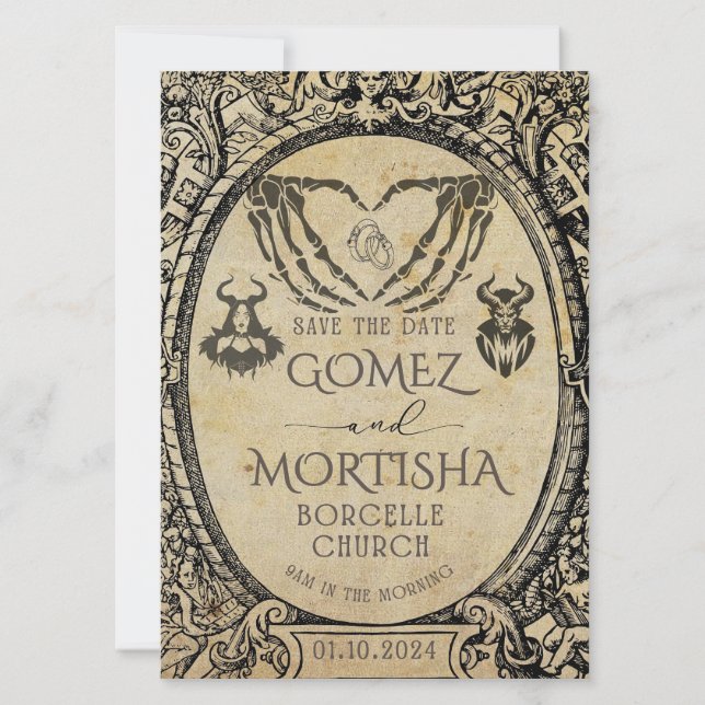 Guardar la invitación de fecha | Gótico | Académic (Anverso)