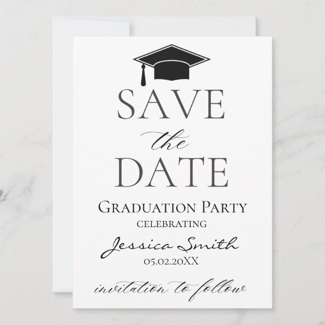 Guardar la Invitación de graduación de fecha (Anverso)