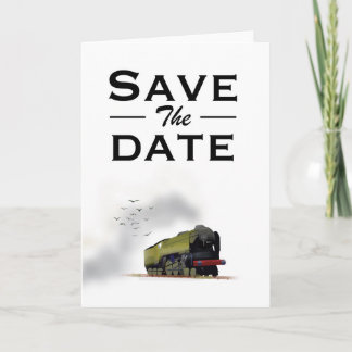 Guardar la invitación de Locomotora vintage Date