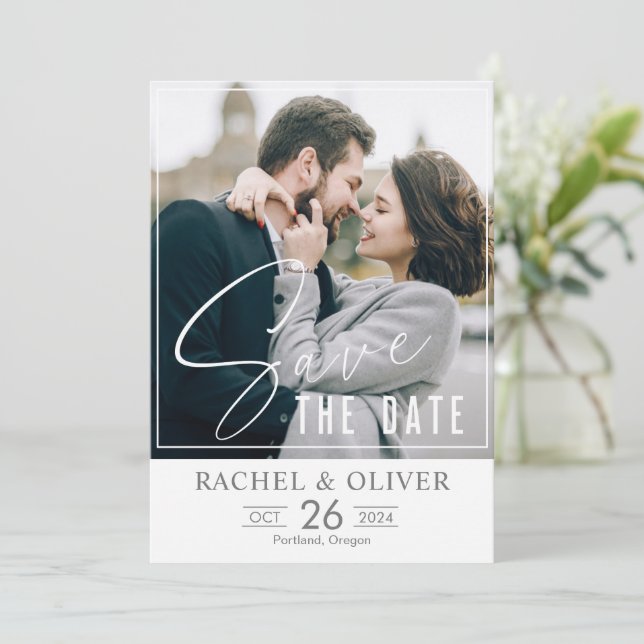 Guardar la Invitación de matrimonio vintage de la  (Anverso de pie)