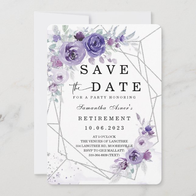 Guardar la invitación de retiro de fecha (Anverso)