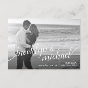 Guardar la Invitación del Boda de script moderno d