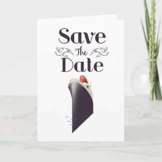 Guardar la invitación náutica vintage de fecha