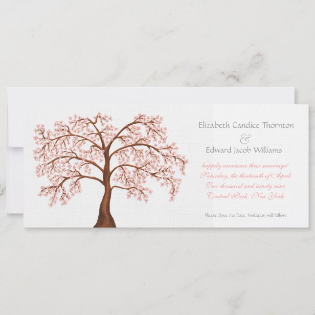 Guardar la Invitación Sakura con flores de cerezo (Anverso)