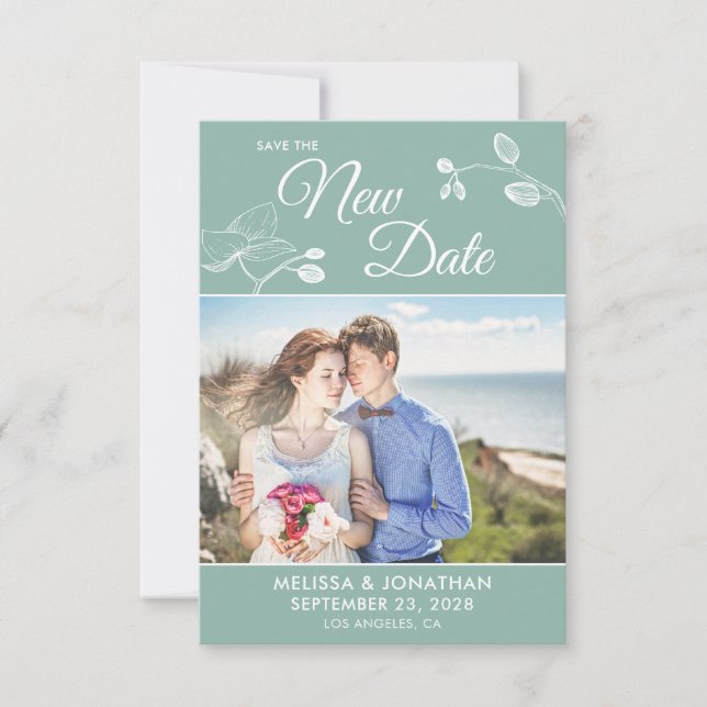 Guardar la nueva foto de postergación del boda de  (Anverso)