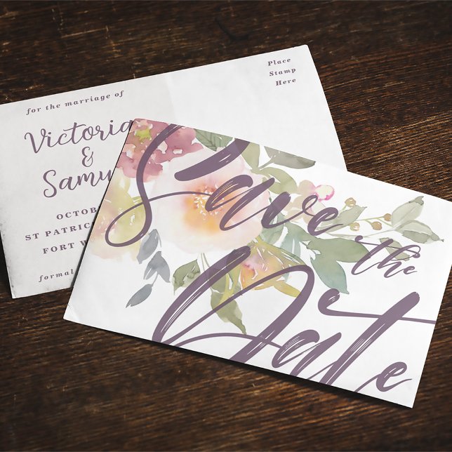 Guardar la plantilla de postal de anuncio de fecha (Save the Date Announcement Postcard Template)