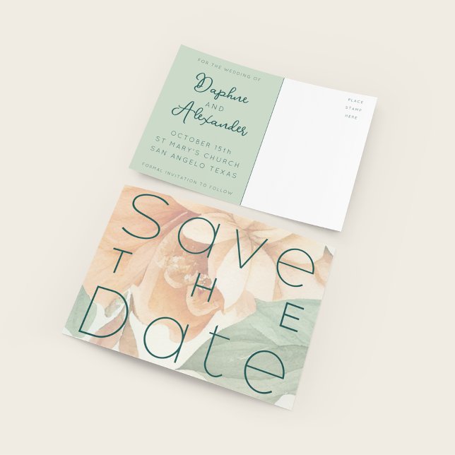Guardar la plantilla de postal de anuncio de fecha (Save the Date Announcement Postcard Template)