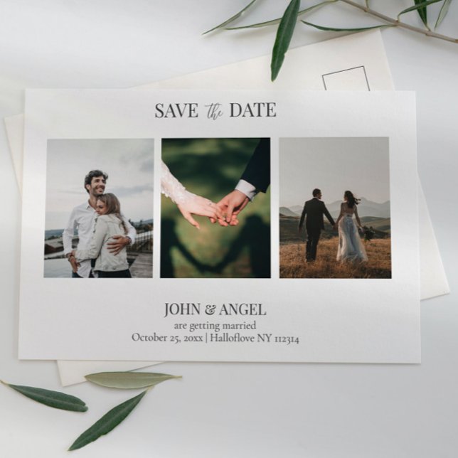 Guardar la postal de fecha, Minimalista Guardar la (Save the Date Postcard, Minimalist Save the date Postcard)
