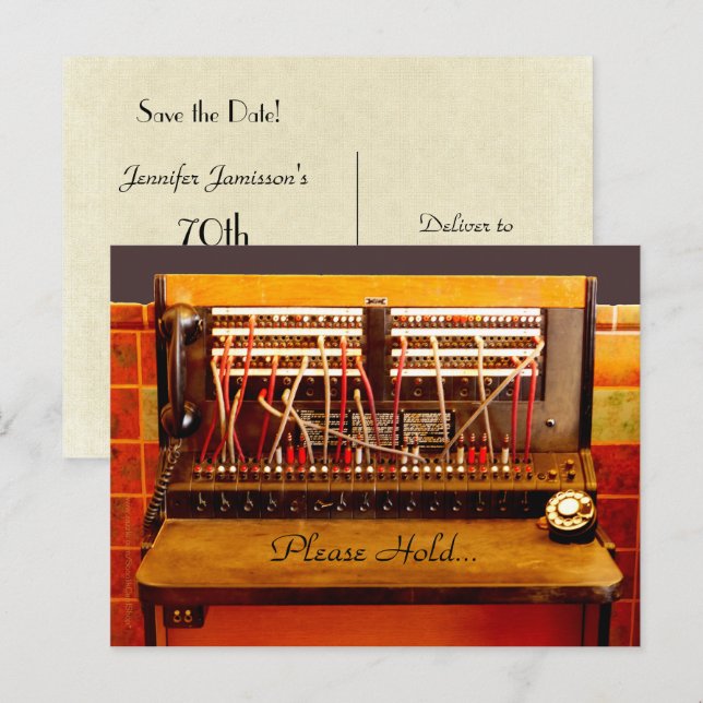 Guardar la postal de teléfono de fiesta de cumplea (Anverso / Reverso)