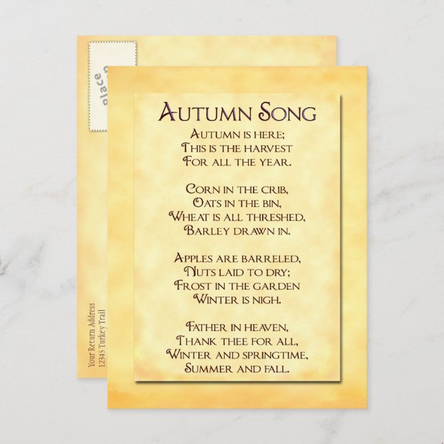 Guardar la postal del poema del Día de Acción de G (Anverso / Reverso)