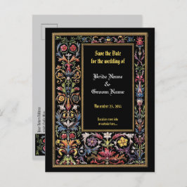 Guardar la postal medieval con floral de fecha ilu