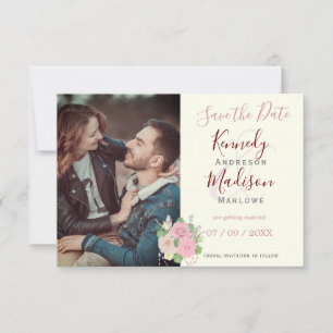 Guardar la postal rosa floral de Boho