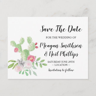 Guardar La Tarjeta Boda Cactus Parejas Pintadas