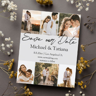 guardar la tarjeta boda de collage de fotos de fec