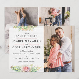 Guardar la tarjeta de 4 fotos de color de agua de