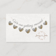 Guardar la tarjeta de ajuste de corazón de perlas