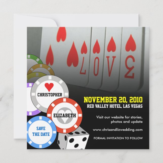Guardar La Tarjeta De Amor De Invitación De Fecha  (Anverso)