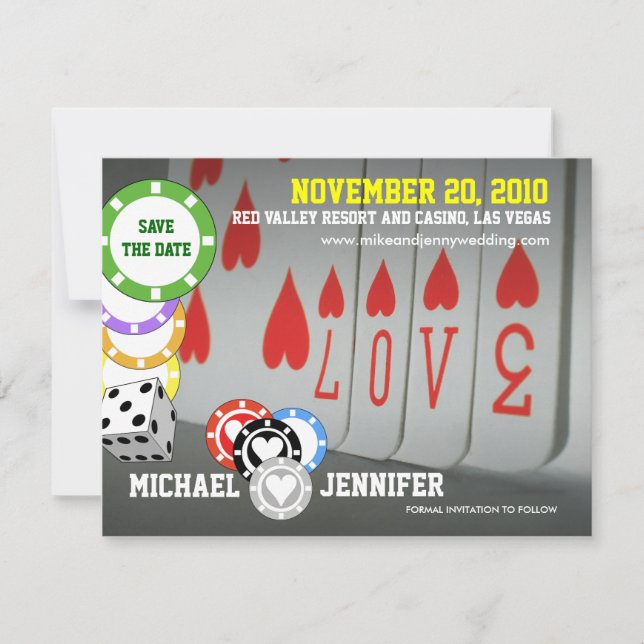 Guardar La Tarjeta De Amor De Invitación De Fecha  (Anverso)