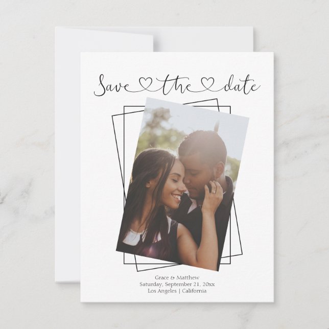 Guardar la tarjeta de Boda de fotografía de la tip (Anverso)