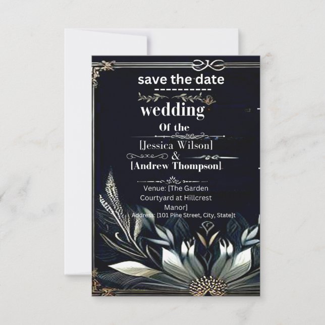guardar la tarjeta de boda de invitación de fecha  (Anverso)