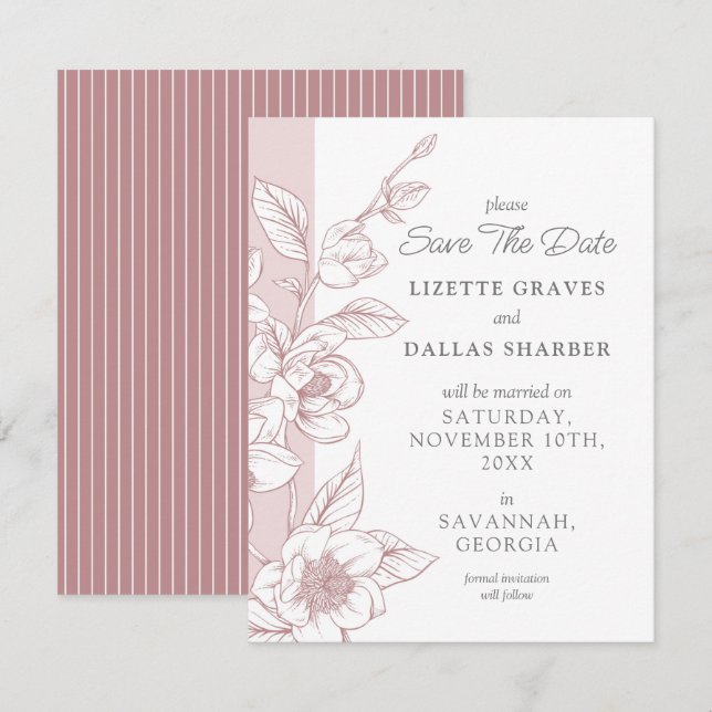 Guardar la tarjeta de Boda Rubor Southern de Magno (Anverso / Reverso)