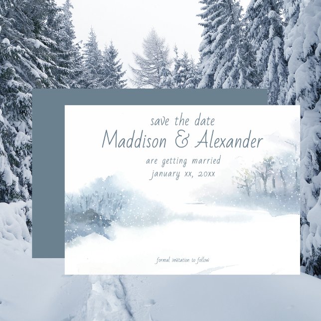 Guardar La Tarjeta De Compromiso De Boda De Invier (Save The Date Winter Wedding Engagement Card)
