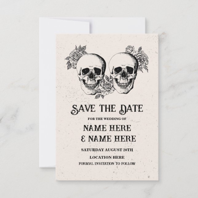Guardar la tarjeta de cráneo Date Gothic Frame Hal (Anverso)