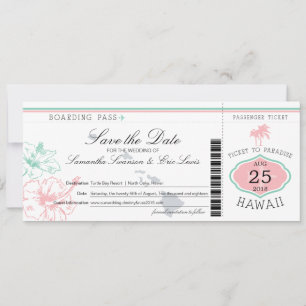 Guardar la tarjeta de embarque de fecha a Hawái