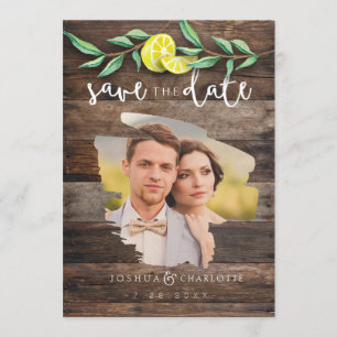GUARDAR LA TARJETA DE FECHA Boda Rustic Wood Lem