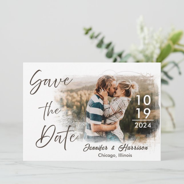 Guardar la tarjeta de fecha con la Invitación Boda (Anverso de pie)